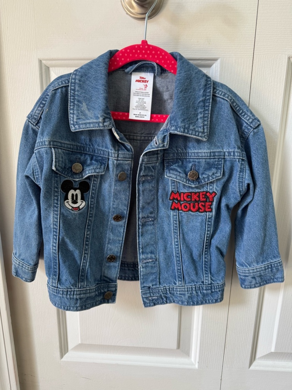 Disney Mickey Mouse Embroidered Kids Denim Jacket - Blue